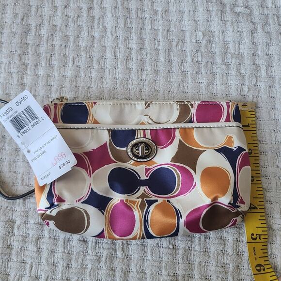 Coach Multicolor Satin Wristlet No.F49579 NWT - Picture 8 of 13